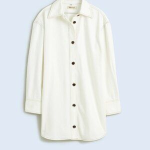 NWOT Madewell Denim Oversized White Mini Shirtdress